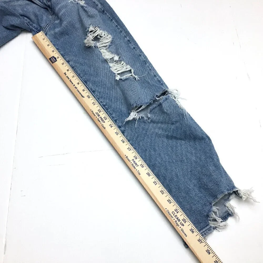 Hollister Women's Jeans High Rise Crop Distressed Button Fly size 25 length 27